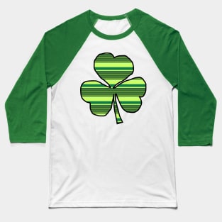 Irish Shamrock Green Stripes Baseball T-Shirt
